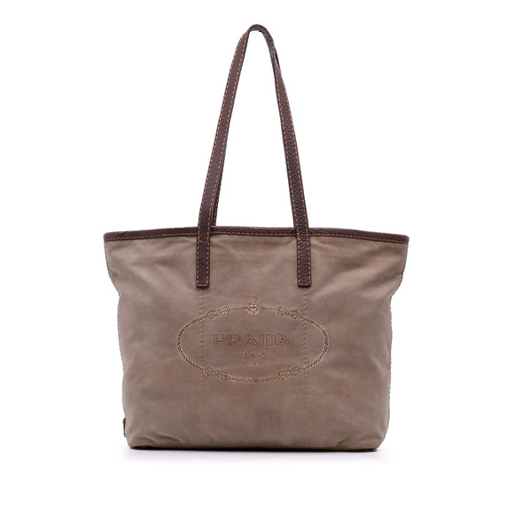 Pre-Loved Prada Canvas Canapa Logo Tote - Picture 1 of 12